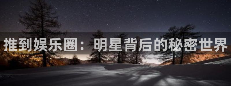 奇亿娱乐平台官方入口：推到娱乐圈：明星背后的秘密世界